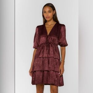Velvet Heart Deep Burgundy Midi Dress